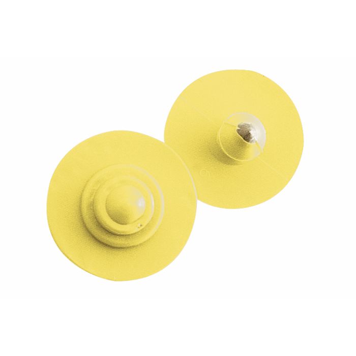 Plain eartag button +  button yellow