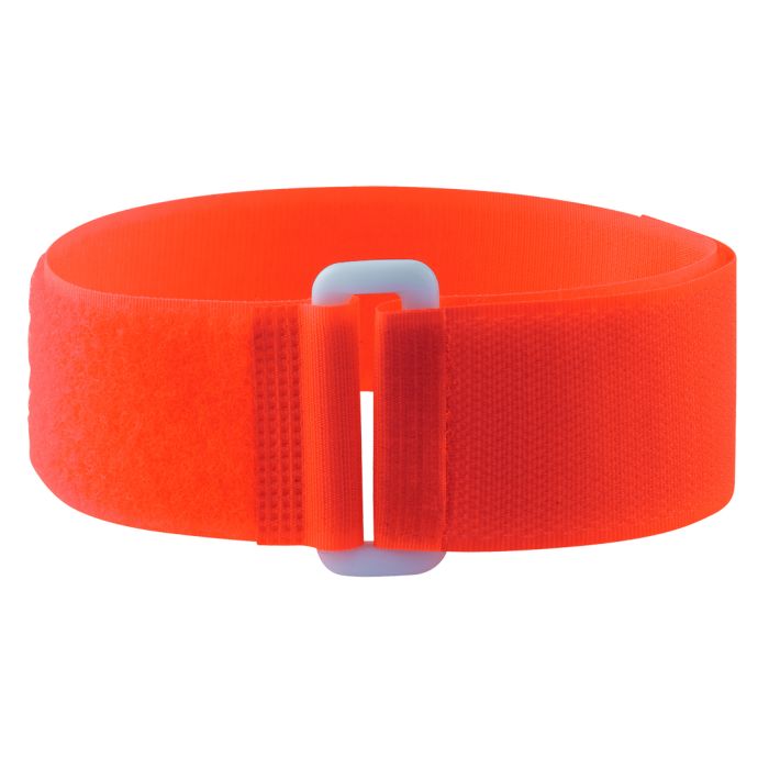 5 Bracelets auto-agrippants fluo avec passant orange
