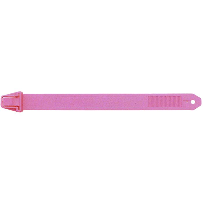 Pink plastic ankle strap for cow