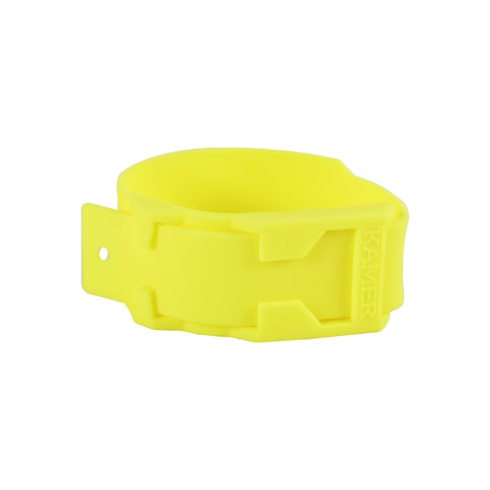 10 Bracelets en plastique jaune fluo 
