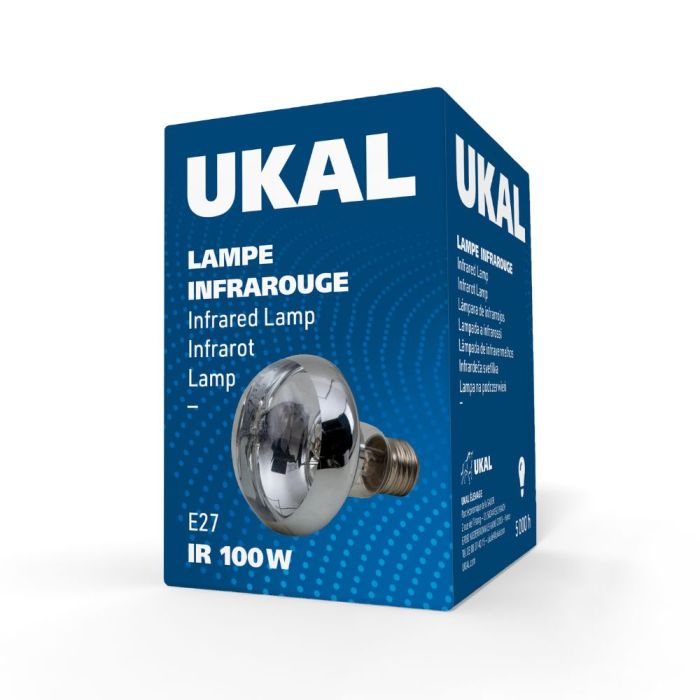 White infrared lamp 100 W UKAL
