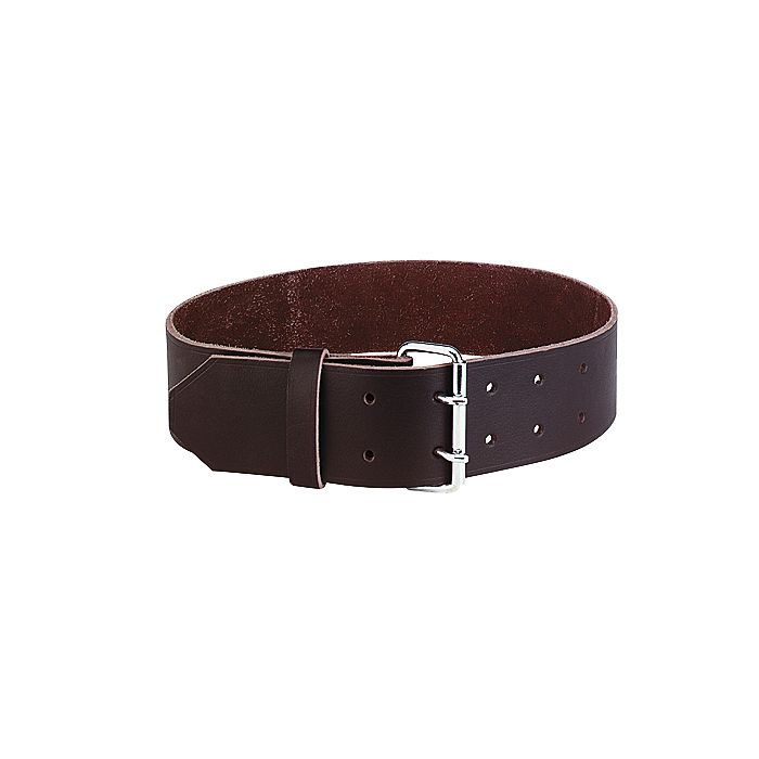 Brown chrome leather cattle collar 135 x 8 cm