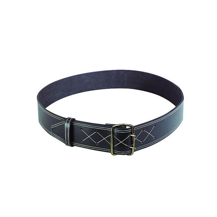 Black leather collar 47 mm x 55 cm