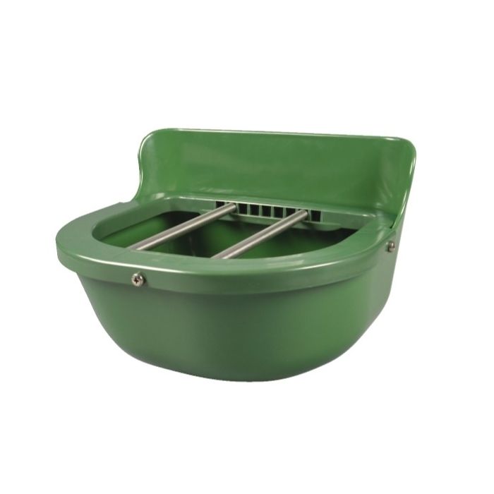 Green foal feeder, completely mounted with adjustable bars