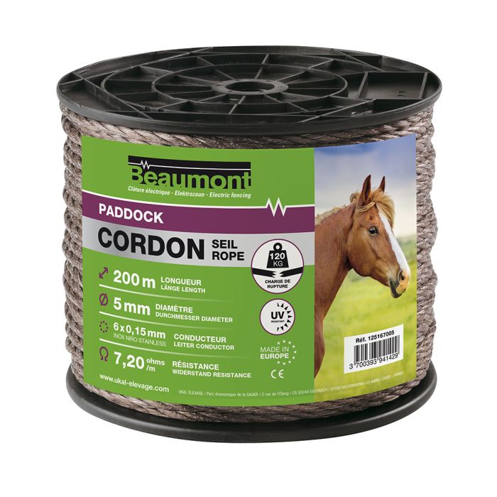Cordon marron 5mm / 200 m PADDOCK 