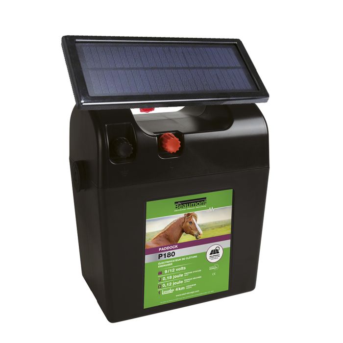 Battery energiser PADDOCK P180 with solar panel  BEAUMONT