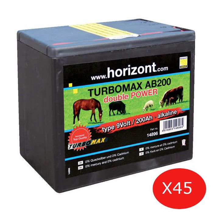 45 horizont 9 V Alkaline-Batterien | turbomax® AB200