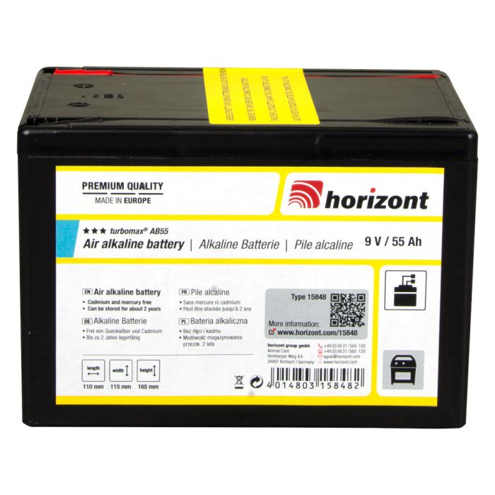Dry battery, 9v / 55 Ah, alkaline TURBOMAX AB55 HORIZONT 
