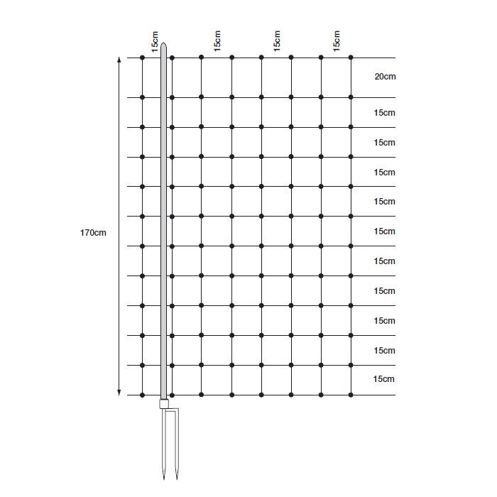 Rotwild-/Wolfsnetz, 170 cm