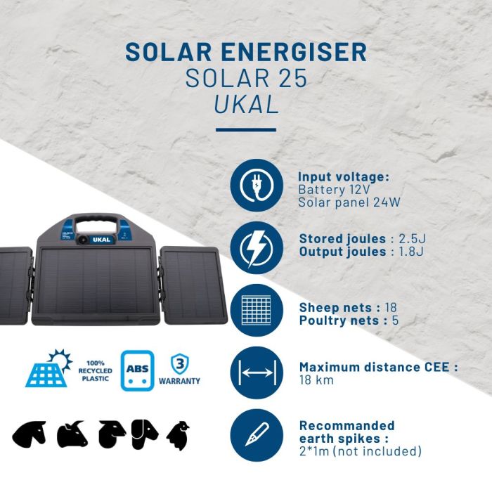 Solar energiser SOLAR 25 2.5J/18km UKAL
