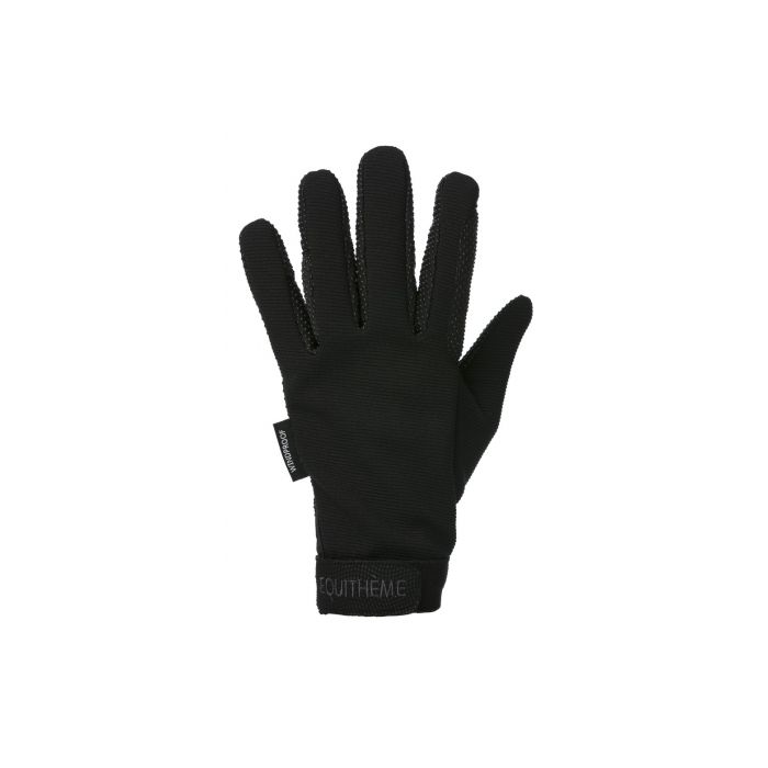 EQUITHÈME Black Picot fleece gloves