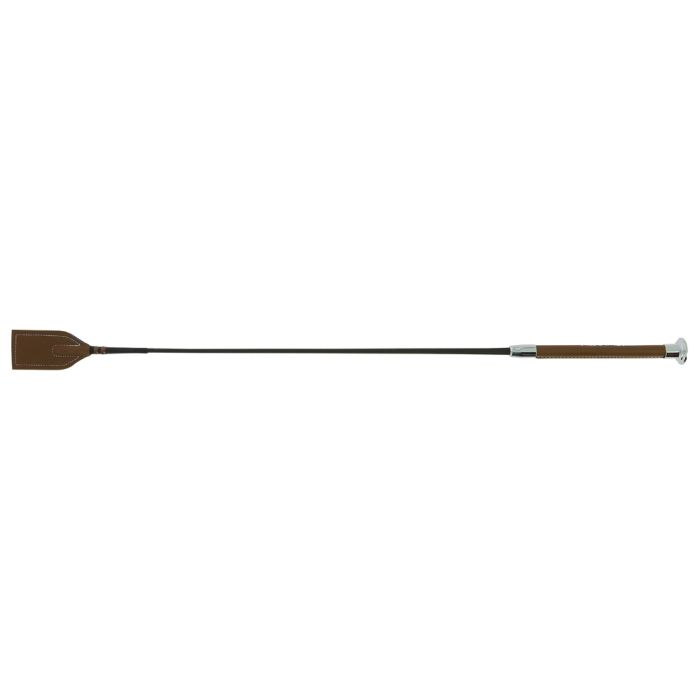 Cravache “Soft” brun-argenté - 65 cm 
