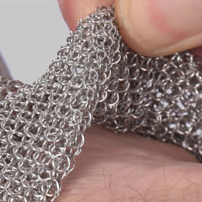 Edelstahl-Kettenhandschuh für die Lebensmittelindustrie, Größe M, WILCO