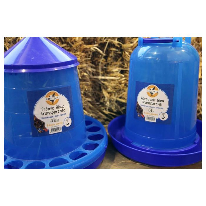 Abreuvoir bleu transparent 5 l, CHICK'A