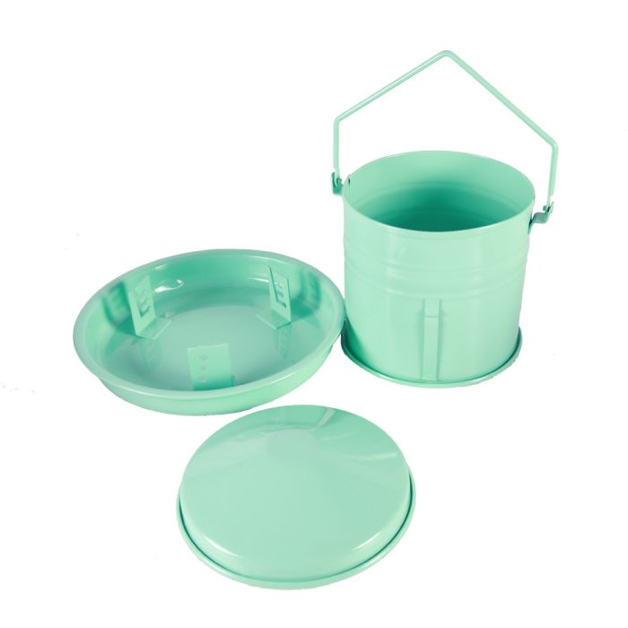 Nourrisseur trémie émaillé vert d’eau 3L - 4 poules