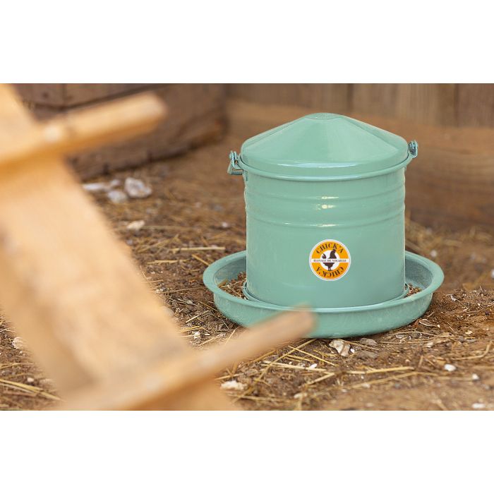 Nourrisseur trémie émaillé vert d’eau 3L - 4 poules