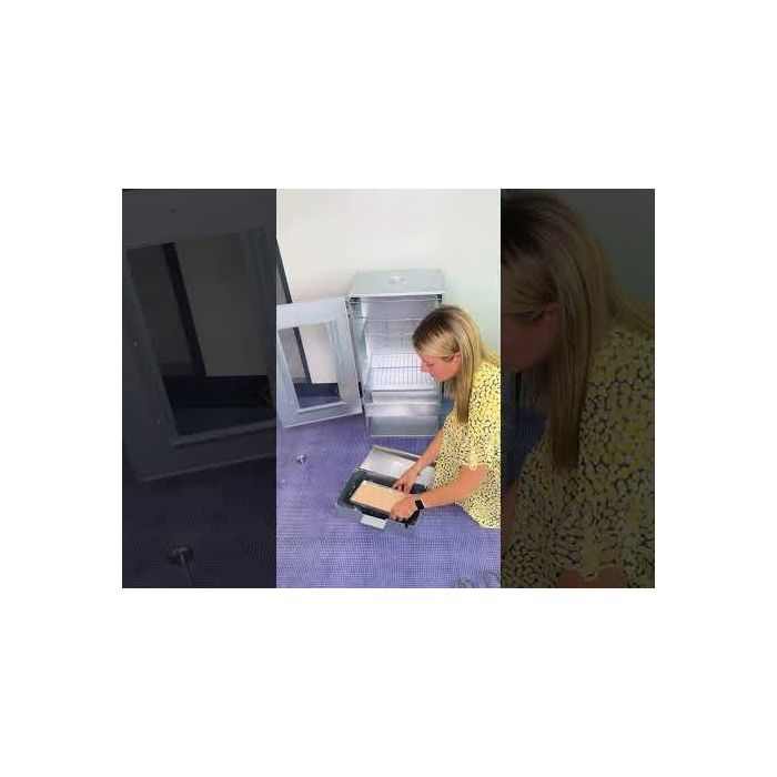 Fumoir 3 niveaux avec porte vitrée, h 80 cm 