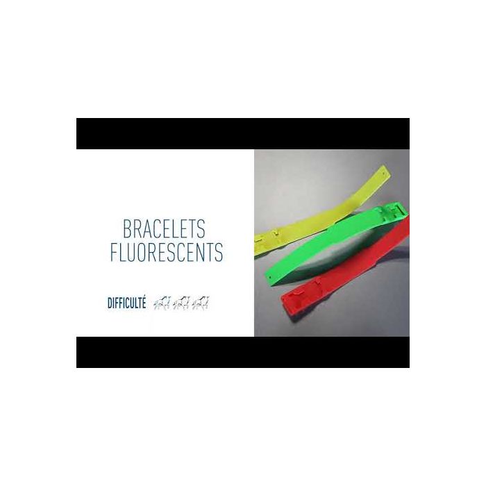 10 Bracelets en plastique jaune fluo 