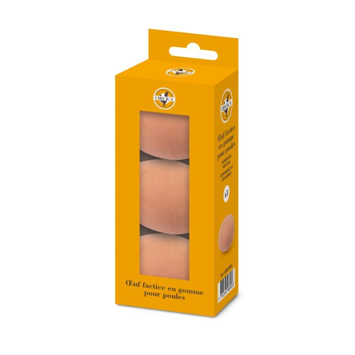 3 RUBBER DUMMY EGGS FOR HENS CHICK'A