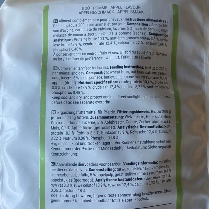 Friandise pour chevaux goût pomme 1 kg