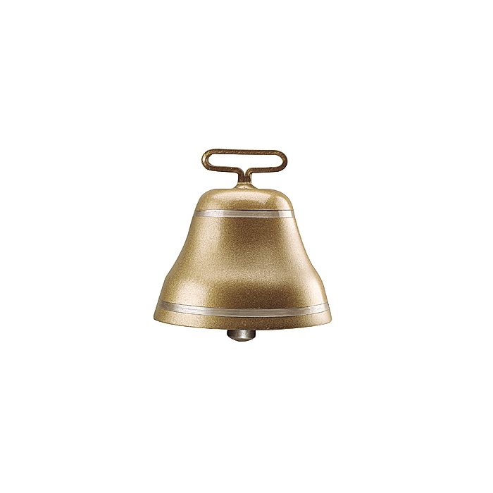 Round steel bell, brass colour 125 mm